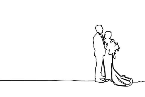 Abstract Line Art Couple Wedding Design: Modern Elegance for Every Project