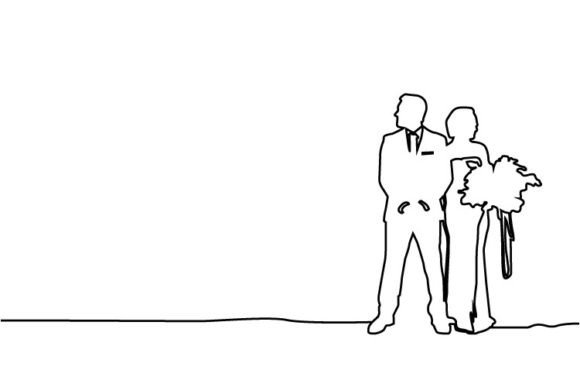 Abstract Line Art Couple Wedding Vector: Elegant Designs for Every Occasion