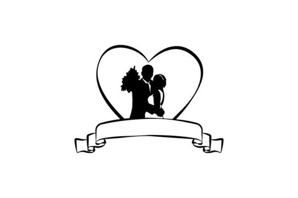 Bride & Groom Wedding Silhouette Banner: The Perfect Design Element