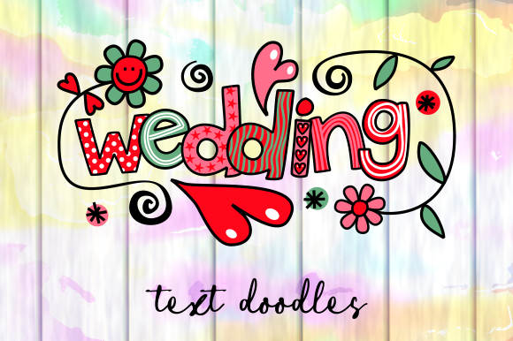 Celebrate Love with Hand-Drawn Wedding Text Titles