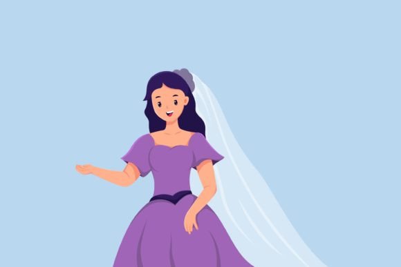 Charming Wedding Brides Character Illustration: A Designer's Delight