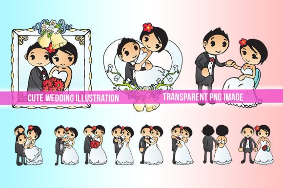 Cute Wedding Couple Illustration 1: Your New Favorite Design Asset
