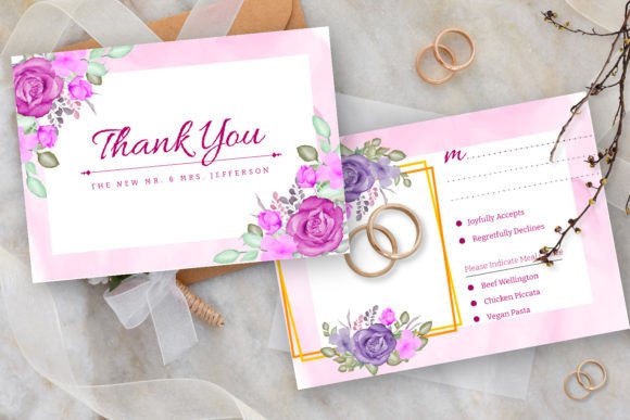 Designing Romance: The Watercolor Floral Wedding Set