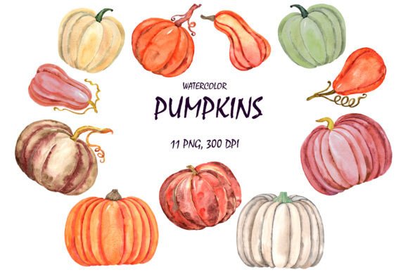 Embrace Autumn Charm with Hand-Painted Pumpkin Clipart