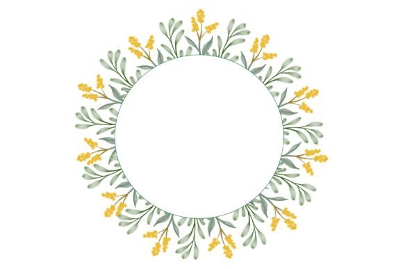 Green Floral Frames: Watercolor Elegance for Wedding Cards & Beyond