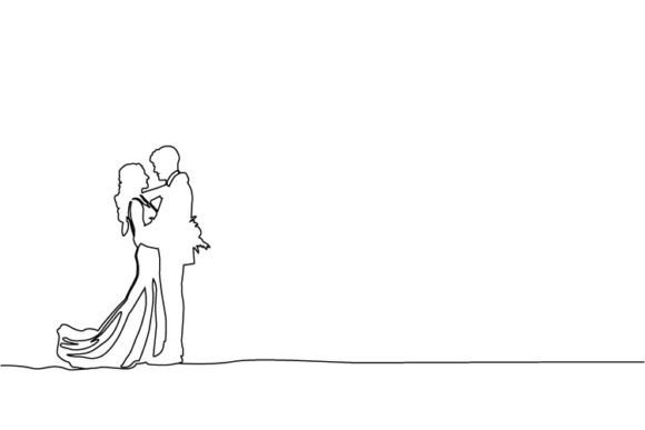 Modern Wedding Graphics: The Abstract Linear Couple