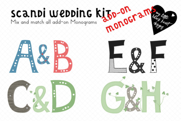 Scand-Wedding Add-on: A Monogram Set with a Nordic Heart