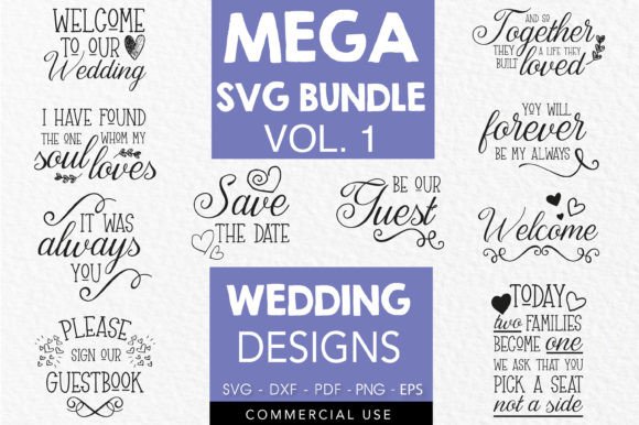 Wedding Quotes SVG Bundle Vol. 1: 12 Files for Every Project